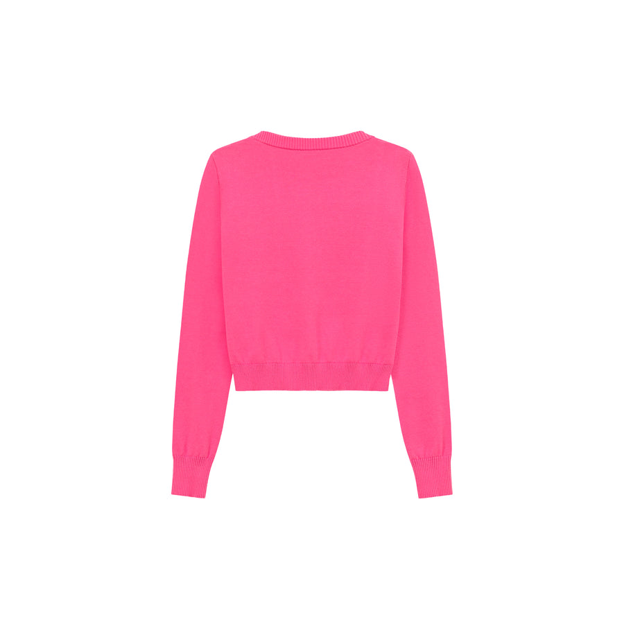 CHUU Logo Heart Knit Color Cardigan