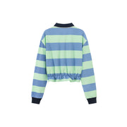 Polo Neck Stripe Sweatshirt