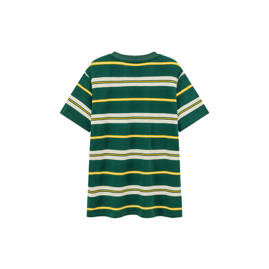 CHUU Multi-Color Striped Loose-Fit Short Sleeve T-Shirt