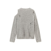 One Shoulder Twist Knit Sweater