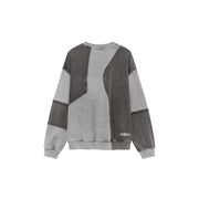 Stitched Patchwork Color Boxy Sweatshirt