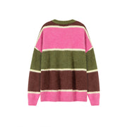 Color Combination Stripe Knit Cardigan