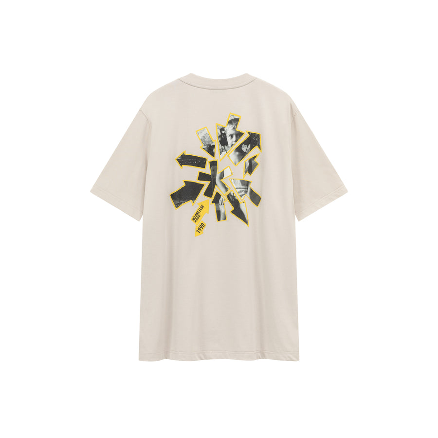 CHUU Logo Arrow Pinned Back Picture Boxy T-Shirt