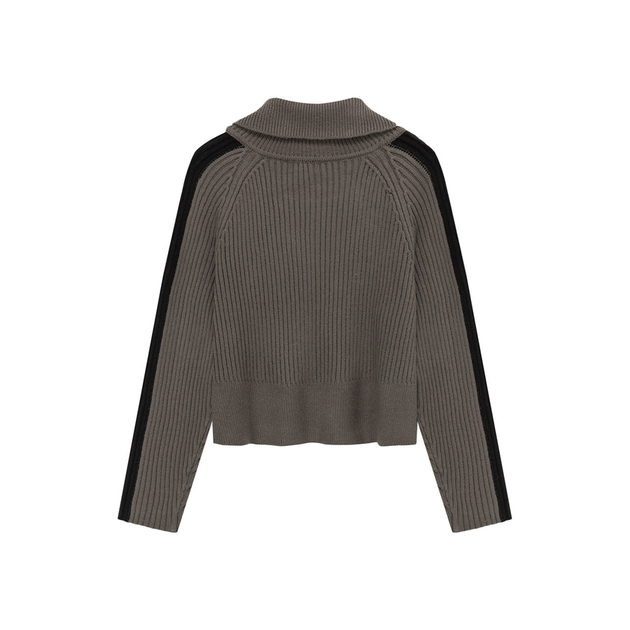 CHUU Diagonal Zipper Knit Sweater