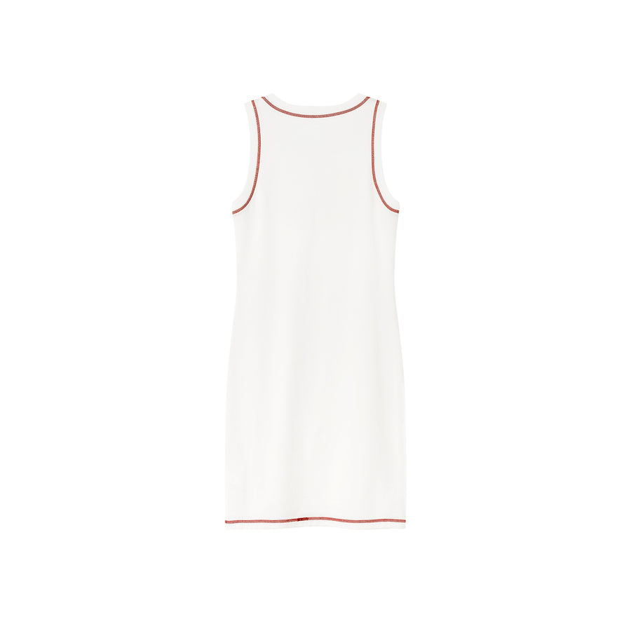 CHUU Stitch Logo Sleeveless Mini Dress