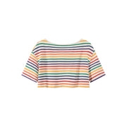 V-Neck Rainbow Stripe Loosefit T-Shirt