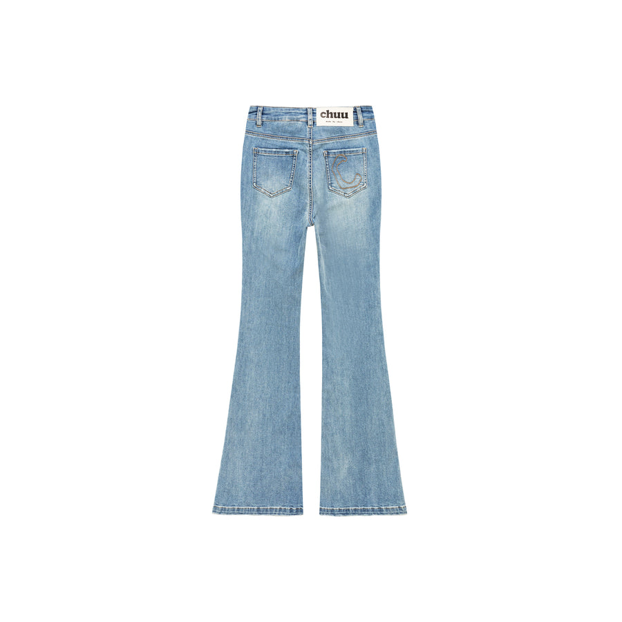 CHUU Slit Bootcut Denim Jeans