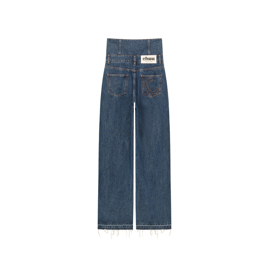 CHUU High Waisted Button Wide Denim Jeans