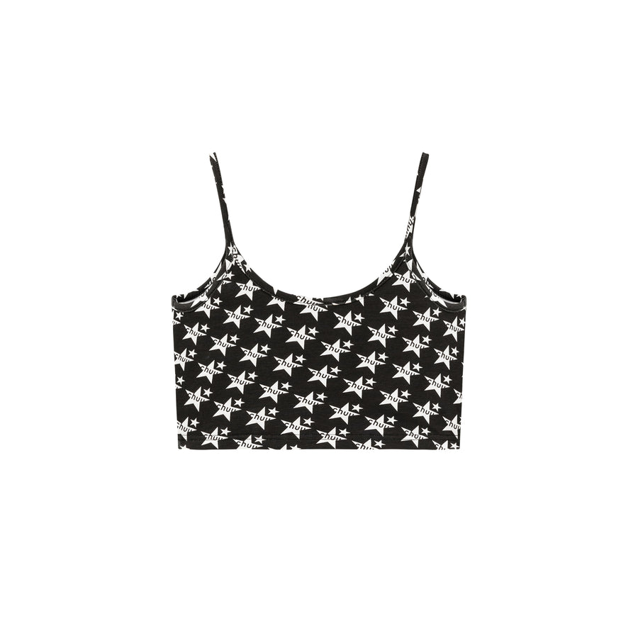 CHUU Star Pattern Chuu Lettering Sleeveless Crop Top