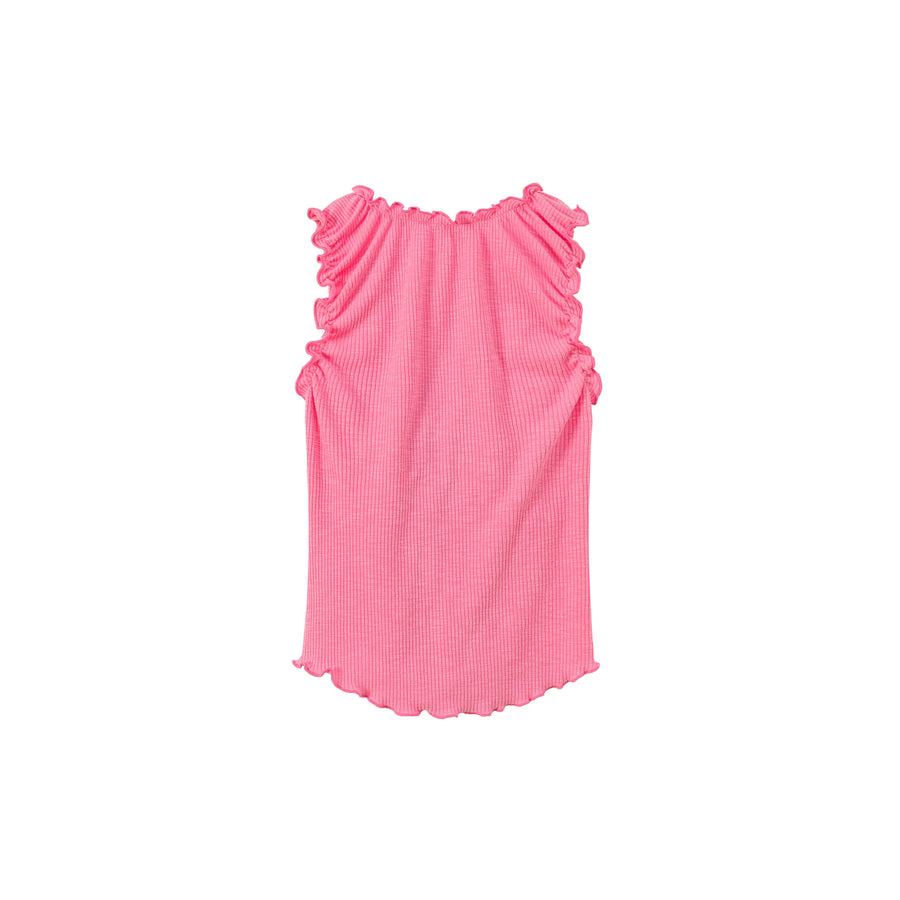 CHUU Ruffle Shirring Sleeveless Top