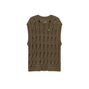 Hollow Sleeveless Knitted Sweater