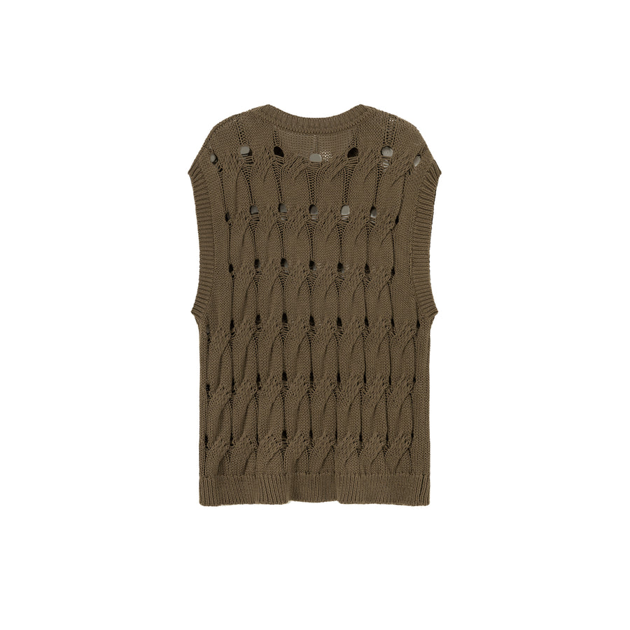 CHUU Hollow Sleeveless Knitted Sweater