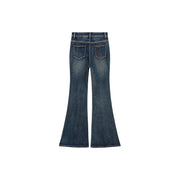 Stitch Lined Denim Wide Jeans