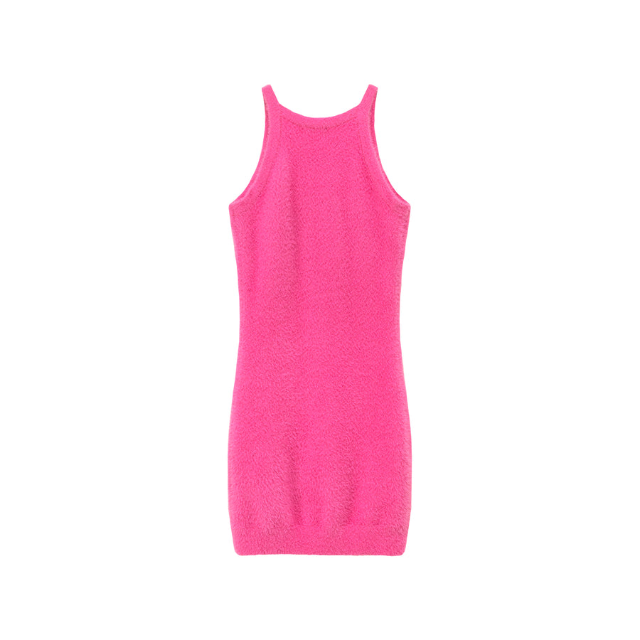 CHUU Bonjour Heart Logo Knit Dress