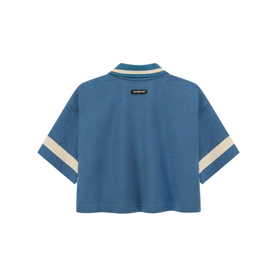 CHUU Open Collar Vintage Loose Fit T-Shirt