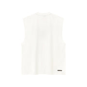 Printed Boxy Sleeveless Sporty T-Shirt