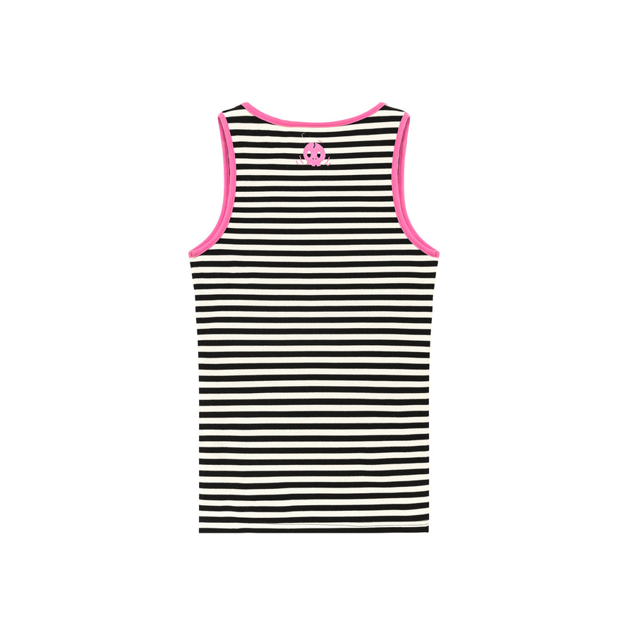 CHUU Color Lined Slit Stripe Sleeveless Top