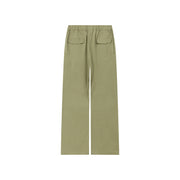 Solid Color Drawstring Casual Cargo Pants