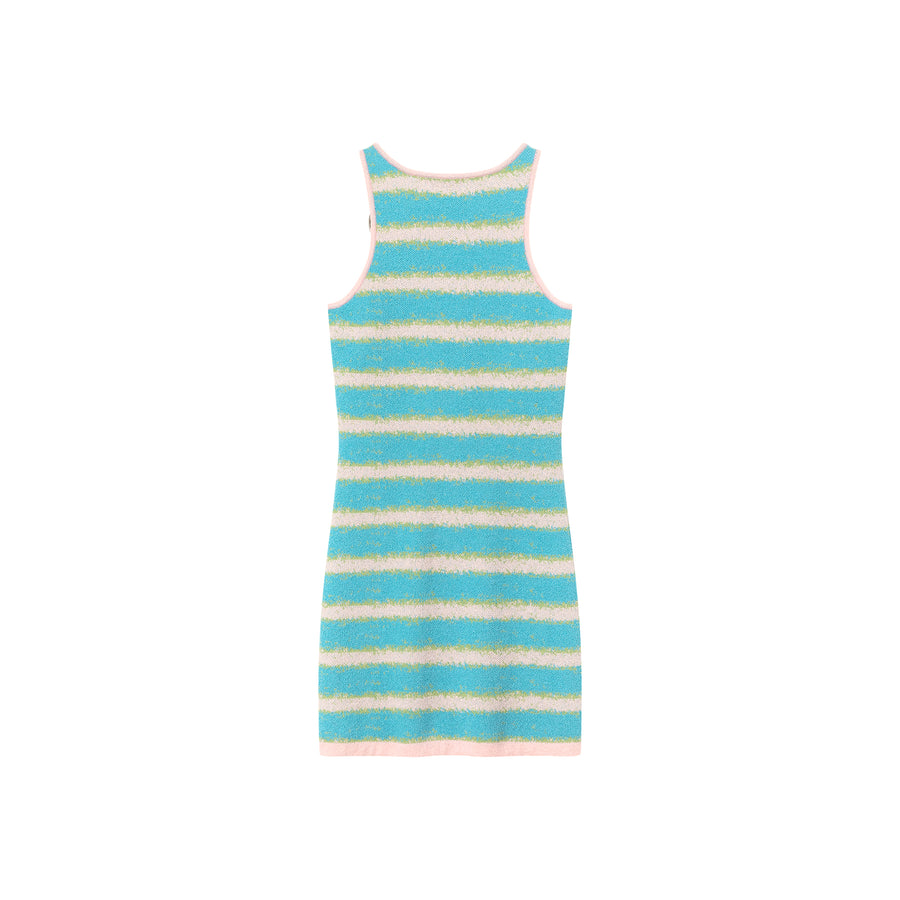 CHUU Striped Sleeveless Cutout Mini Dress