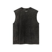 Front Pocket Loosefit Sleeveless Ripped Top