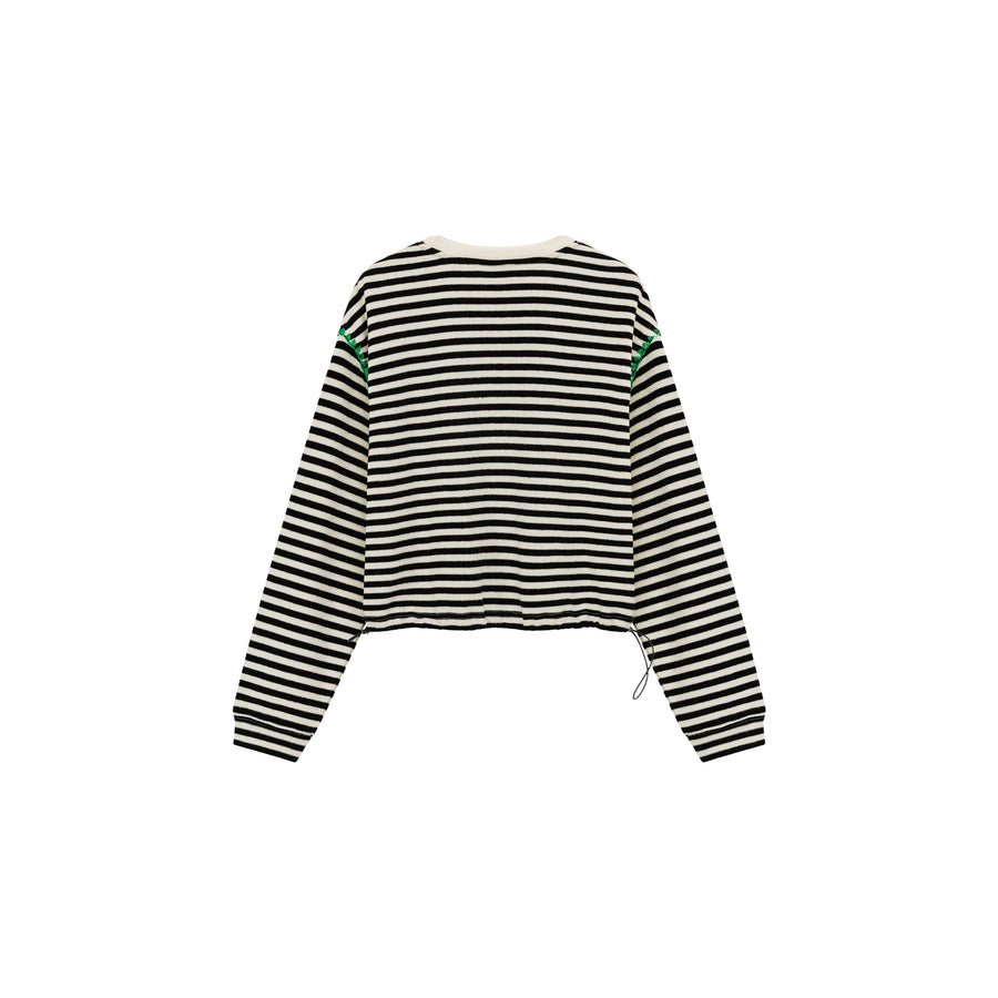 CHUU Stitch Stripe Simple Sweatshirt