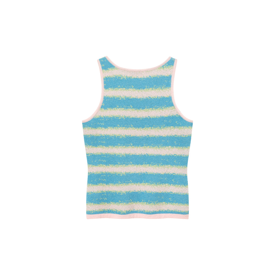 CHUU Stripe Split Sleeveless Cut Out Top