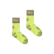 Chuu Lettering Distressed High Socks