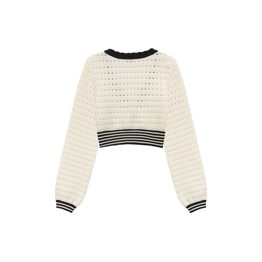 CHUU Twist Stripe Knit Crop Top