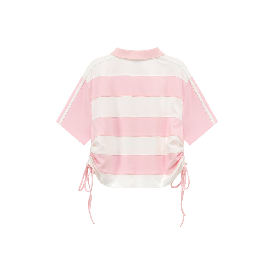 CHUU Color Stripe Color Side Drawstring Top