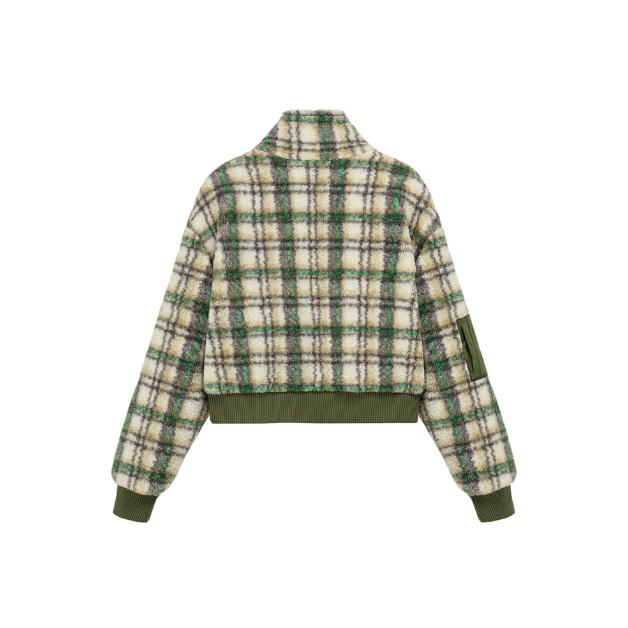 CHUU Checked Fleece Jacket