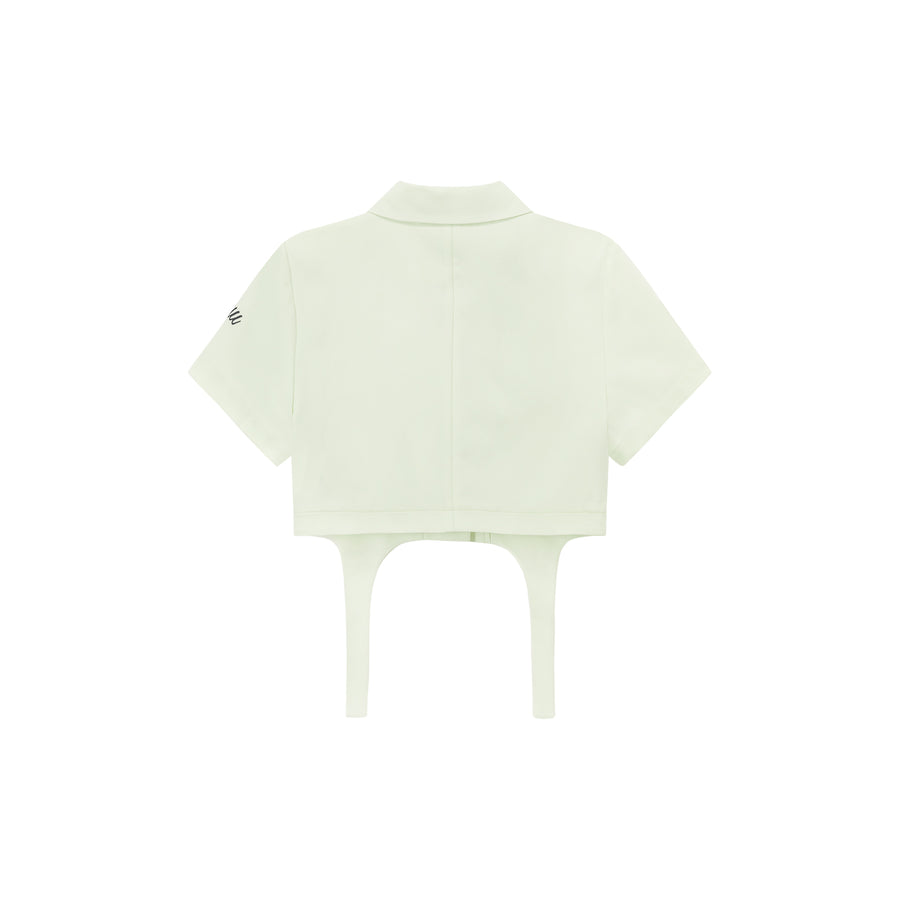 CHUU Single-Button Short Sleeve Crop Jacket