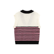 Multi Color Stripe Sleeveless Knit Vest