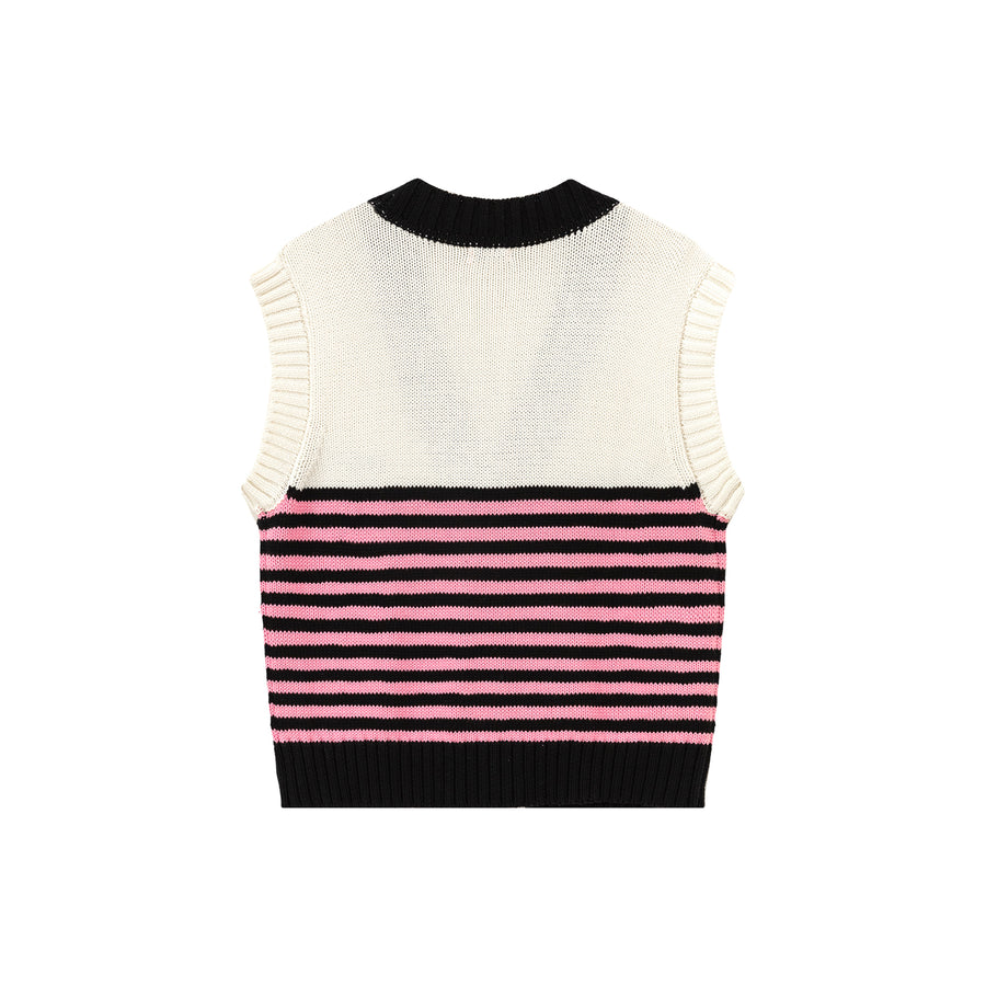 CHUU Multi Color Stripe Sleeveless Knit Vest