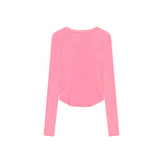 Color Ribbed Slim Knit Top