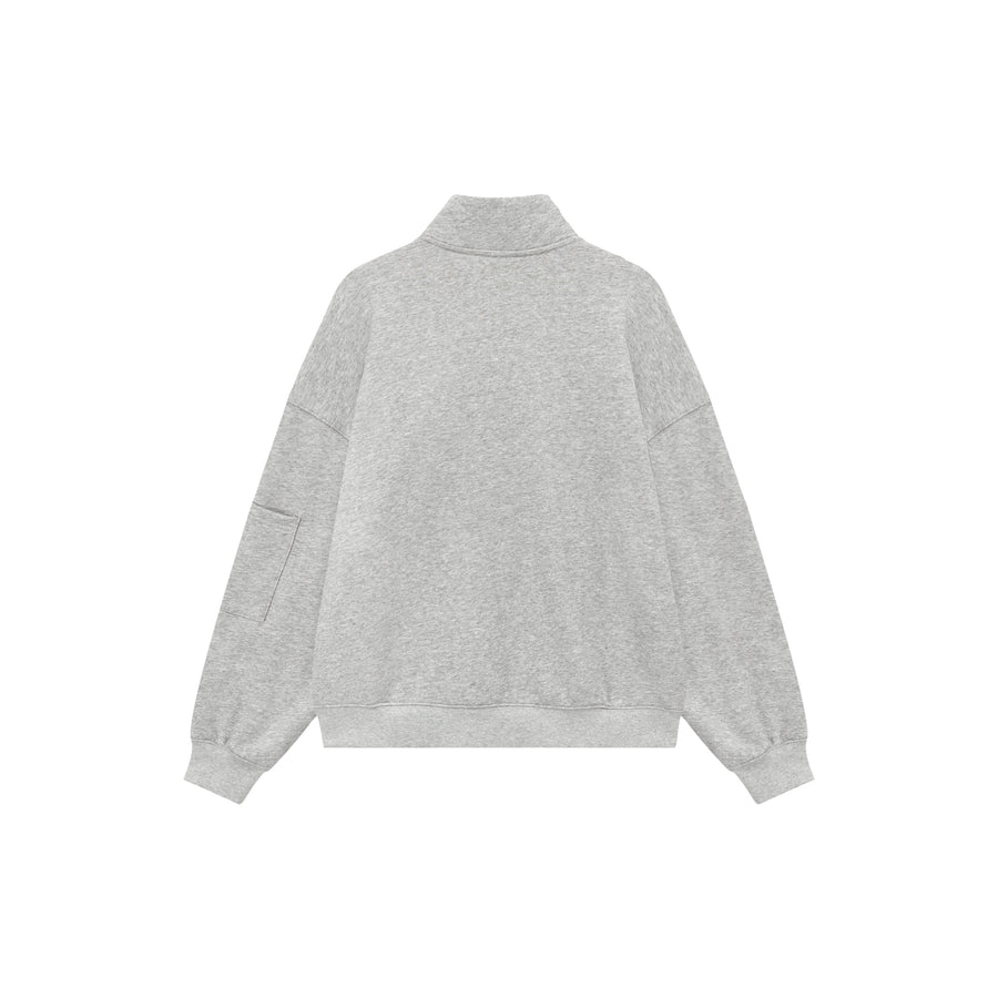 CHUU Logo Half Zip Up Simple Sweatshirt