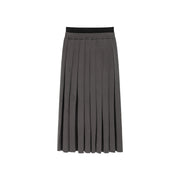 Color Pleated Long Skirt