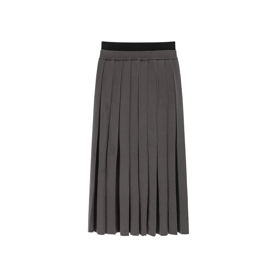 CHUU Color Pleated Long Skirt