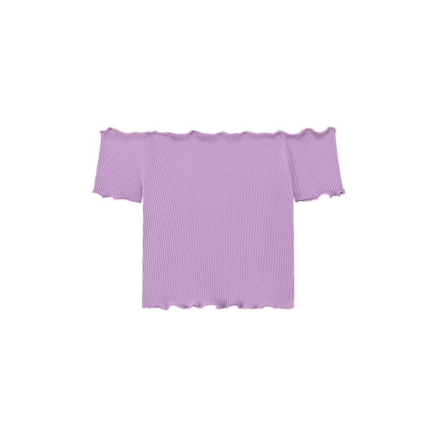 CHUU Chuu Babe Club Ruffled Off-The-Shoulder T-Shirt