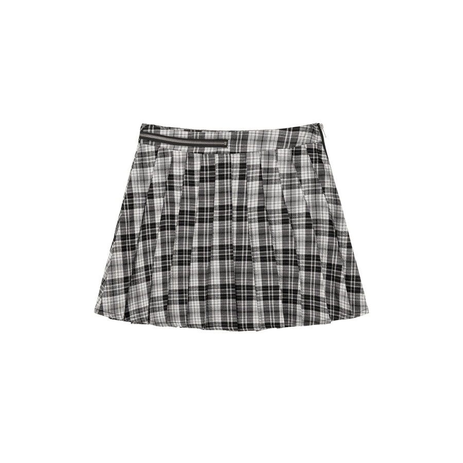 CHUU Check Pleated Skirt