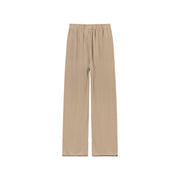 Elastic Waist Stitched Wide Casual Pants