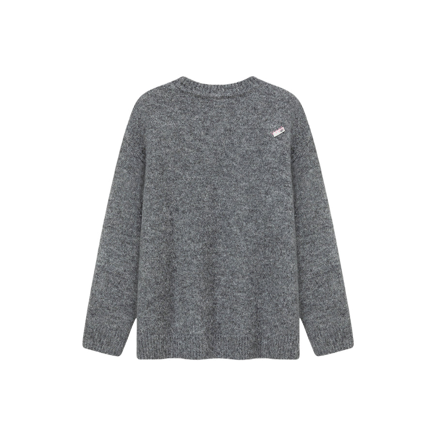 CHUU Logo Basic Loose Fit Knit Sweater