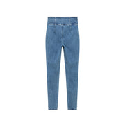 Wrap Front Pockets Denim Cropped Slim Jeans