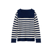 Collar Striped Knit Sweater