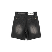 Black Denim Baggy Bermuda Shorts