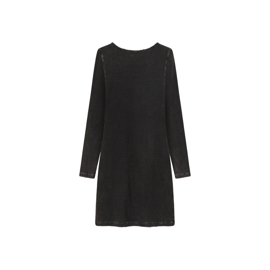 CHUU Knit String Layered Dress