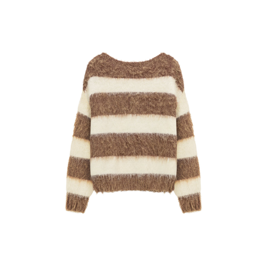 CHUU Simple Color Stripe Knit Sweater