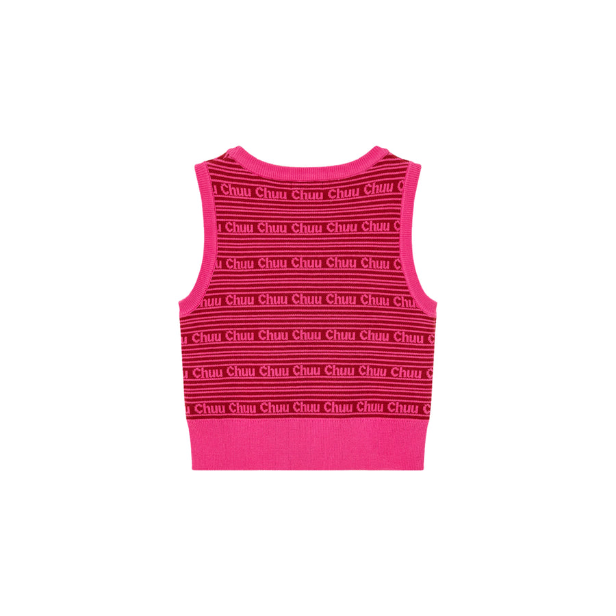 CHUU Logo Lettering Knit Sleeveless Top