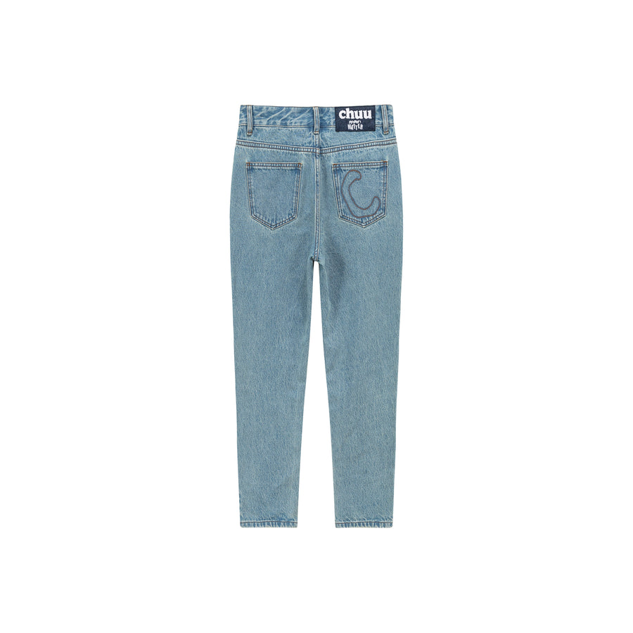 CHUU Logo Embroidered Denim Jeans