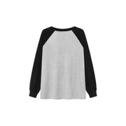 Letter Printed V-Neck Halter Layered Loosefit Sweatshirt