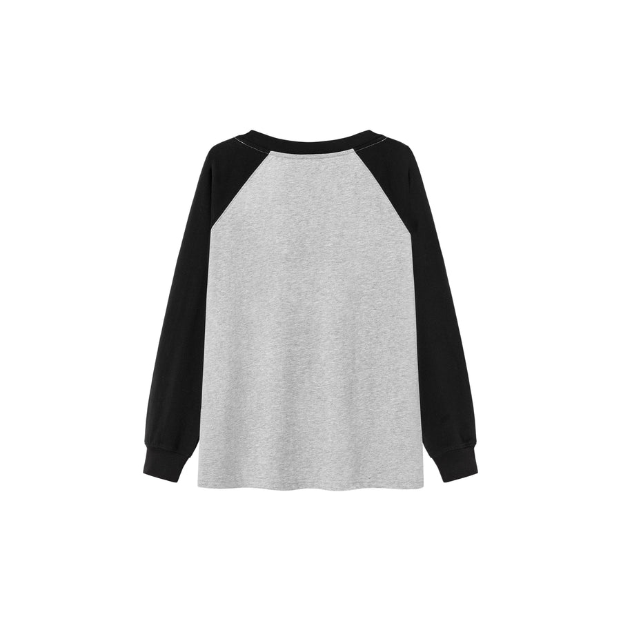 CHUU Letter Printed V-Neck Halter Layered Loosefit Sweatshirt